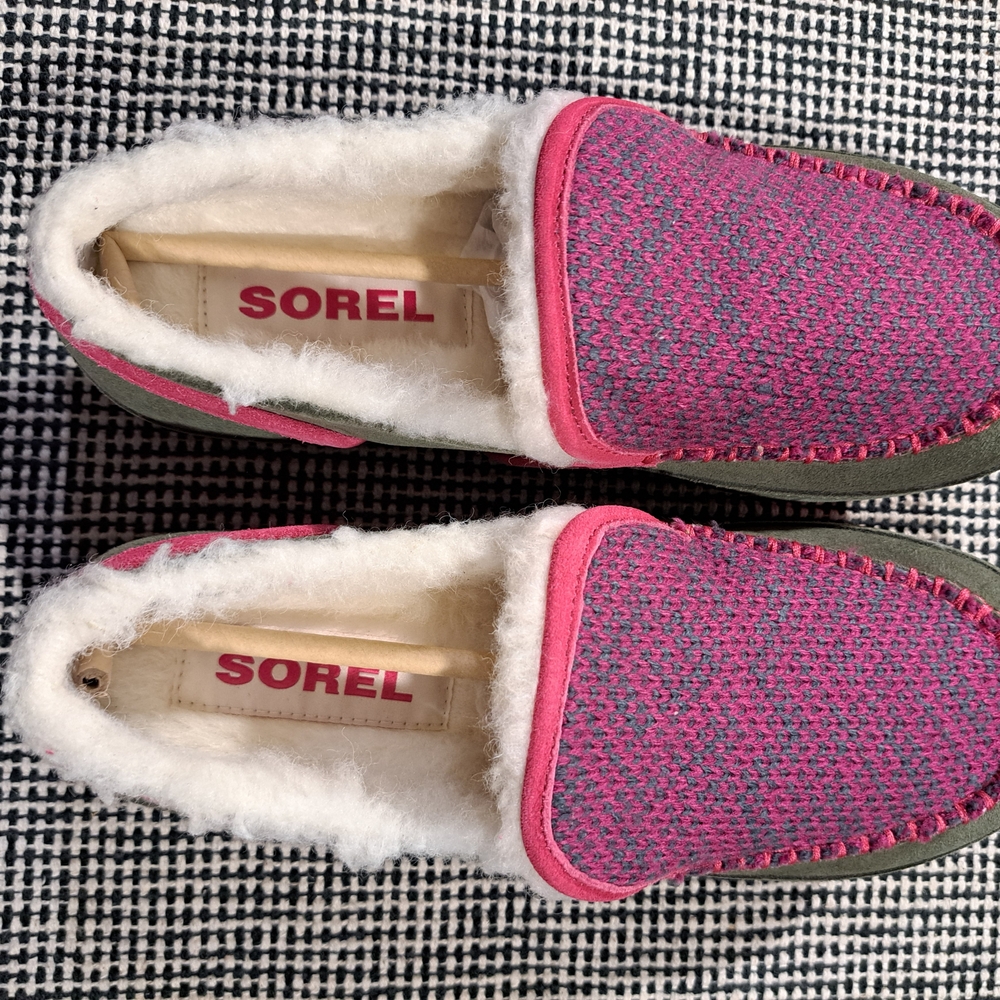 SOREL Tremblant II Women's Pink Fleece-Lined Slip-On Moccasins Size 8